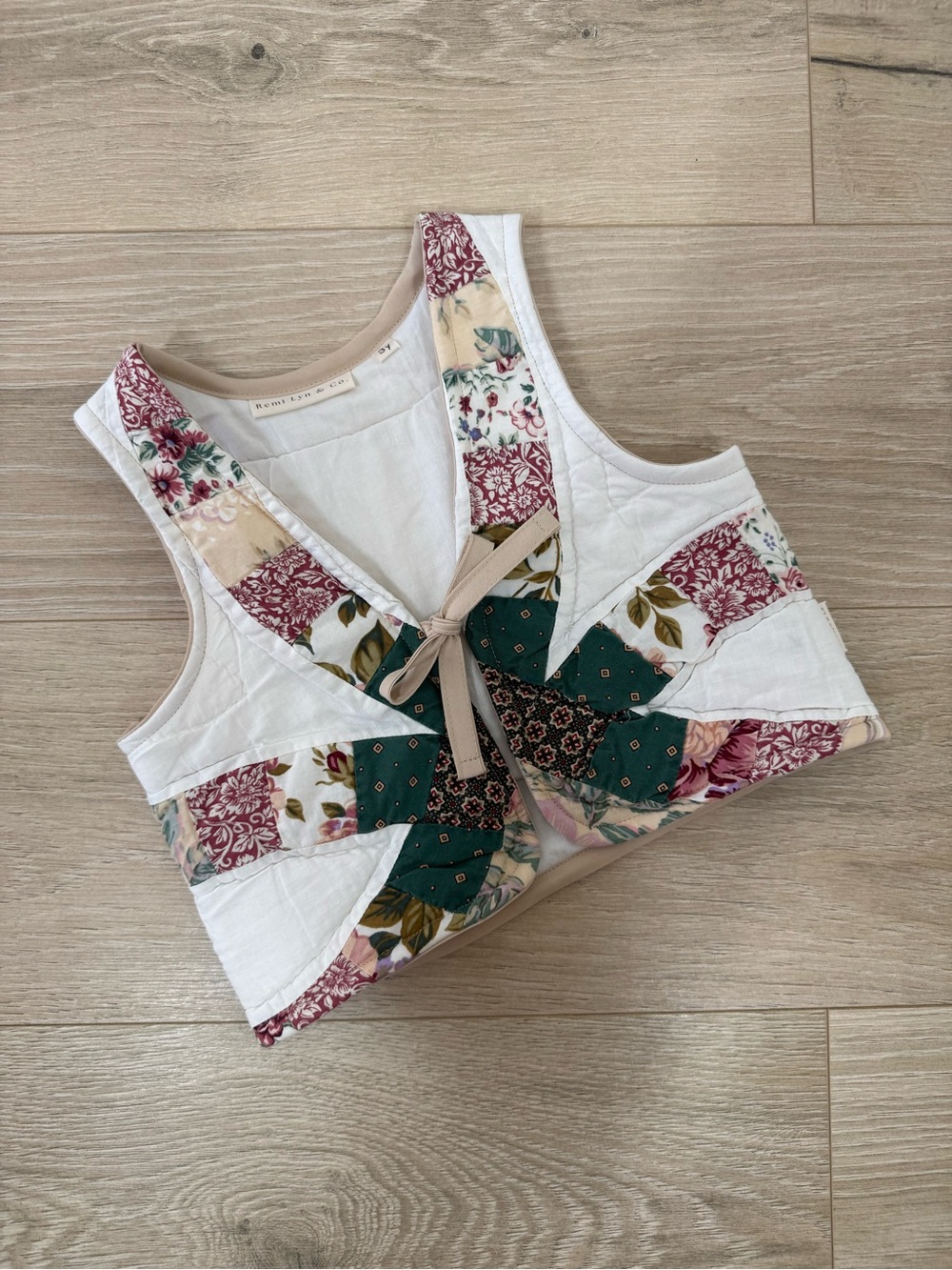 Remi Lyn & Co. Vintage Quilt Upcycled Tie Front Toddler Vest